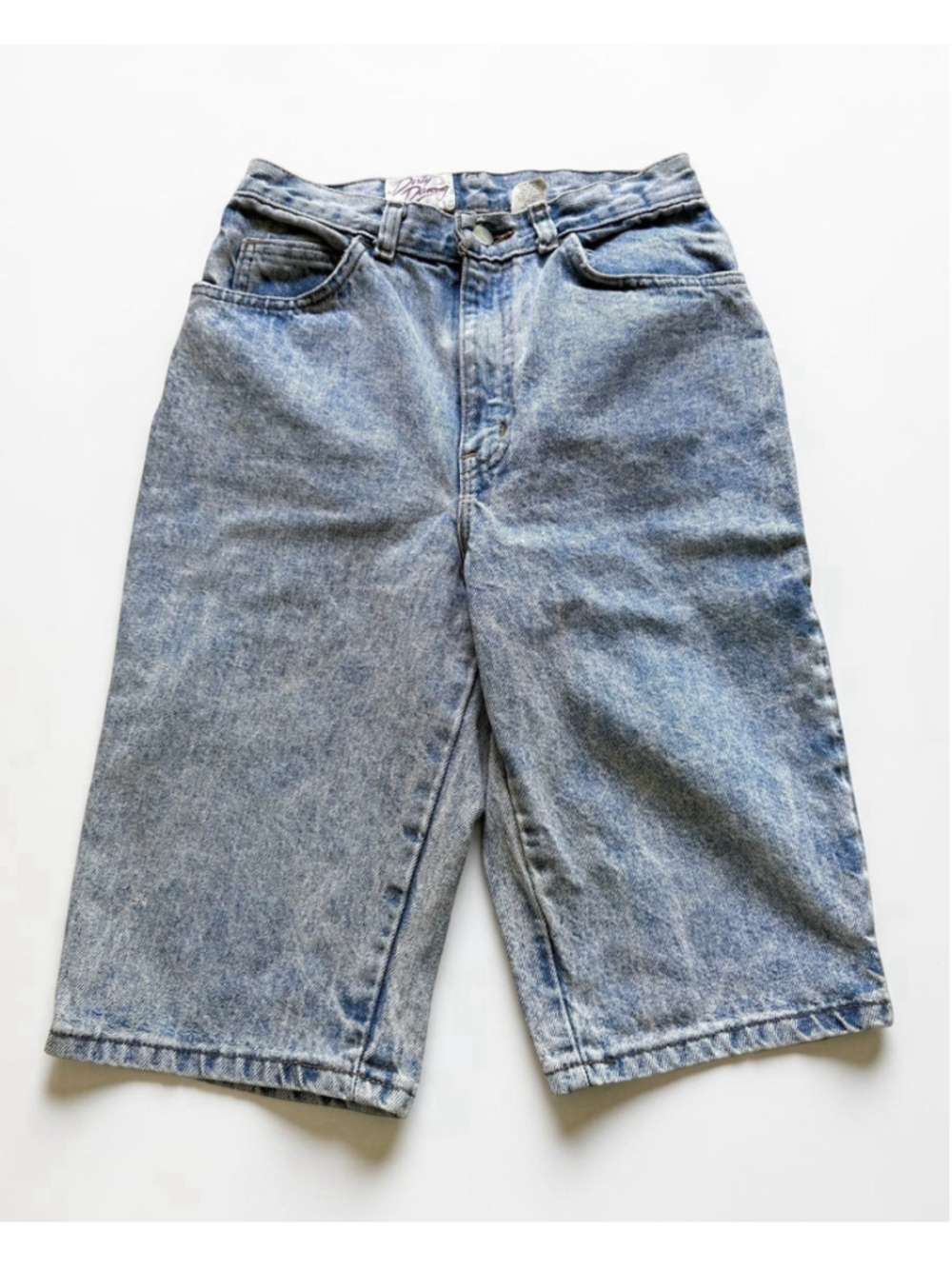 Vintage 80s Dirty Dancing Light Acid Wash Denim Bermuda Shorts High Rise 9/10